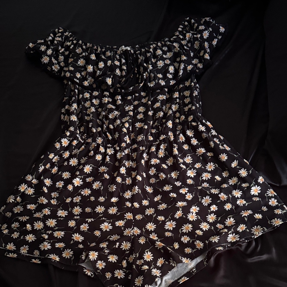 Derek Heart Black Floral Romper
